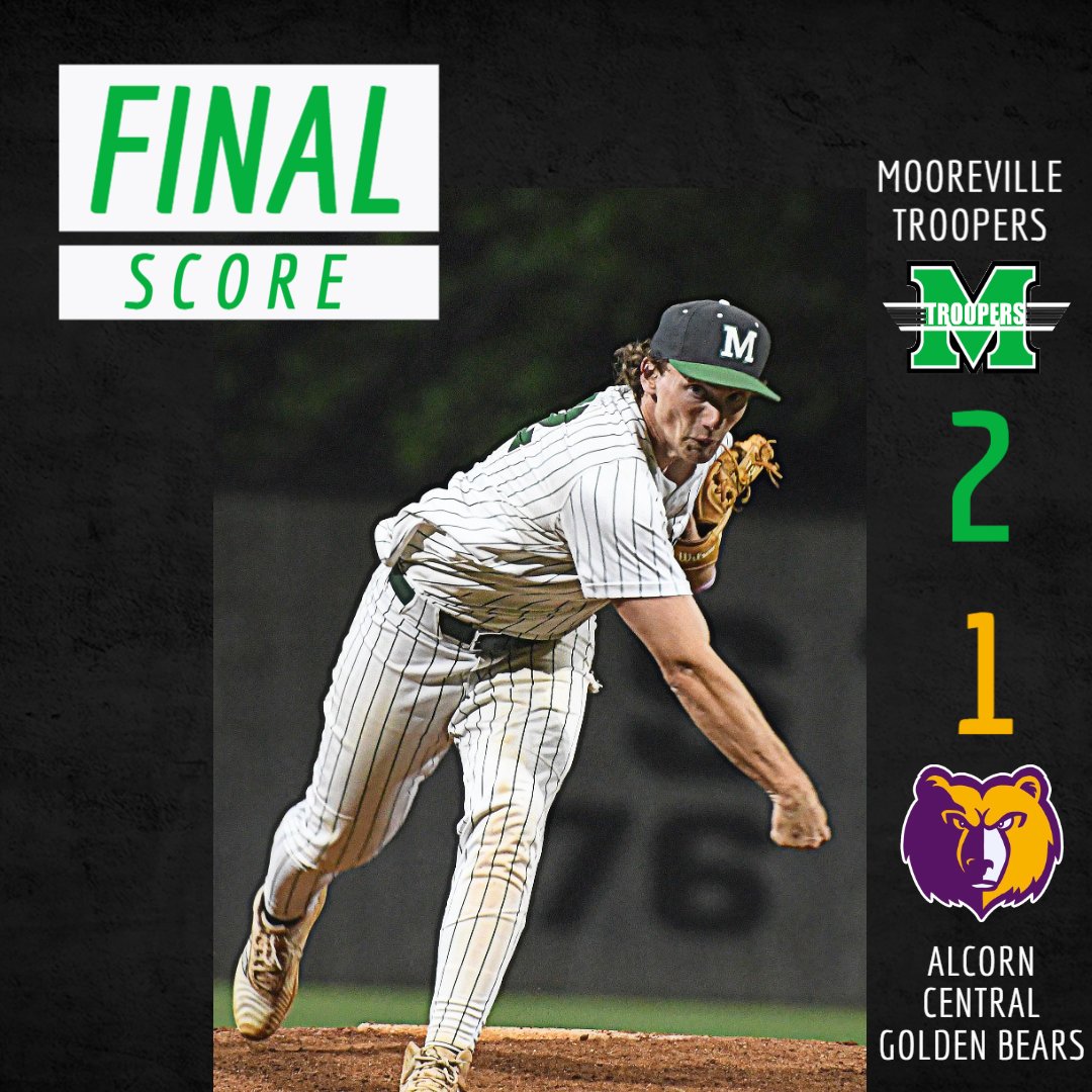 Well....Not gonna lie....Things got a little dicey....and weird. Central got a run on a bloop single and thought they had the tying run one batter later, but a bizarre play saved the Troopers. Mooreville leads the series (1-0) Game 2 will be Saturday in Farmington.
