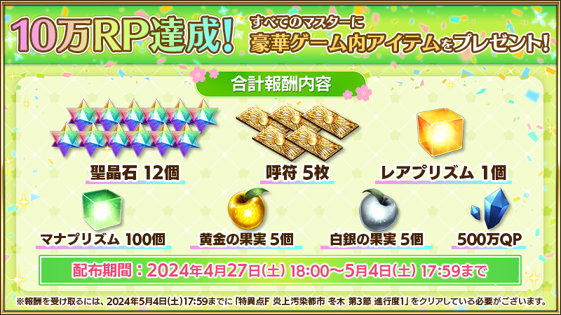 カルデア広報局より】 「FGO 春のWプレゼントキャンペーン2024！第2弾