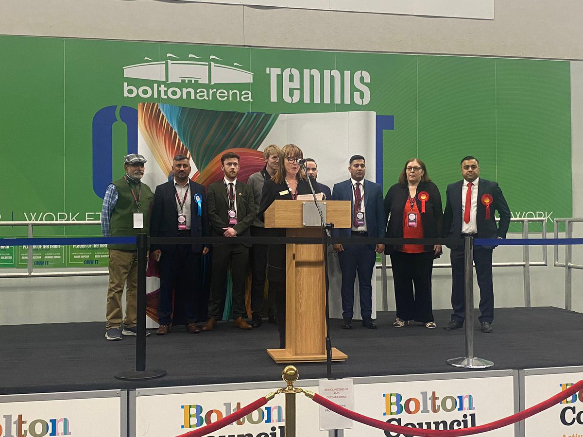 A first Bolton Council result: Susan Howarth (LAB) wins in Farnworth North. 'I salute all the woman who’ve stood as candidates,' she says, adding that she’s aware of reports it can be hard being a woman candidate but encourages more to join her. #LocalElections2024 #GMElects24