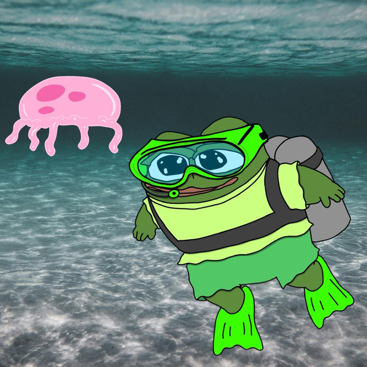 are u jellyfish maxing, anon? 🪼 (i drew a frenly lil scuba diver) 🫧