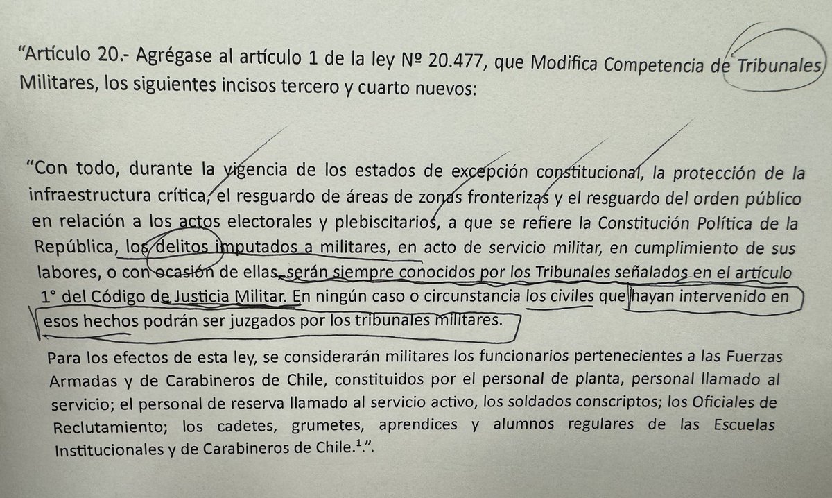 La oposición aprobó en RUF que los delitos cometidos x militares contra víctimas civiles, sean conocidos por Juzgados Militares. 

Esto es un retroceso a la justicia de la dictadura, a los tiempos del Fiscal Fernando Torres Silva.
Todo para garantizar impunidad a los que abusan.