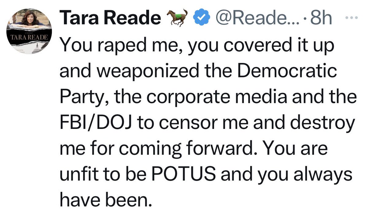 If Tara Reade accused Trump, the haters would love her. Conversely, they would hate E Jean Carrol if she accused Biden.