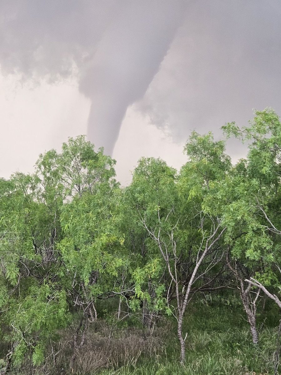 nbradshawtv's tweet photo. Tornado in Hawley, near Abilene. Travis Gazaille took the picture outside his home. Reports of major damage around the area. It’s my hometown. @SpectrumNews1TX #weather #weatherpics #tornado #texas #news https://t.co/xHdSTavk6z