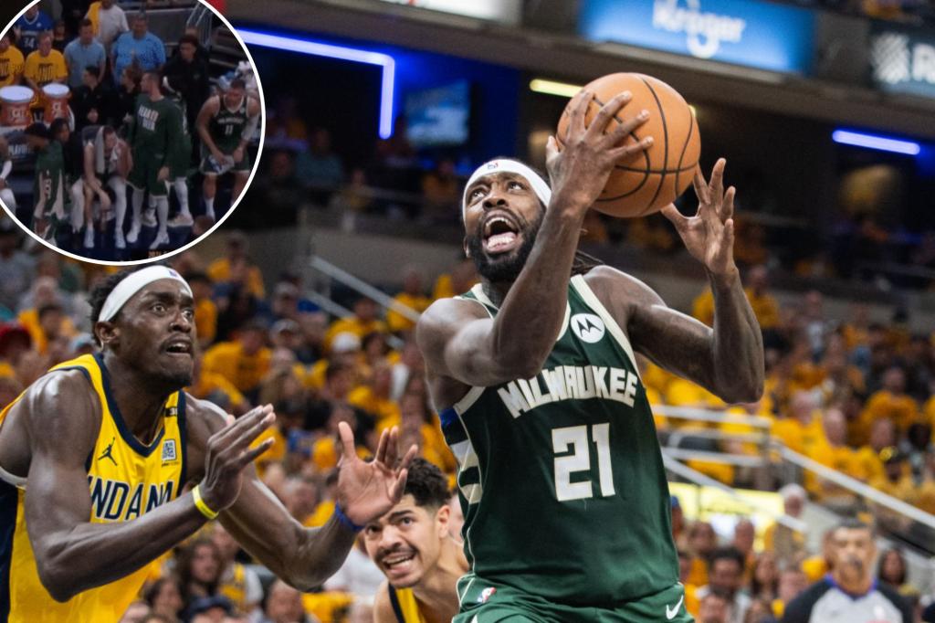 Patrick Beverley violently hurls ball at Pacers fans as Bucks get eliminated from playoffs trib.al/Ij50aov