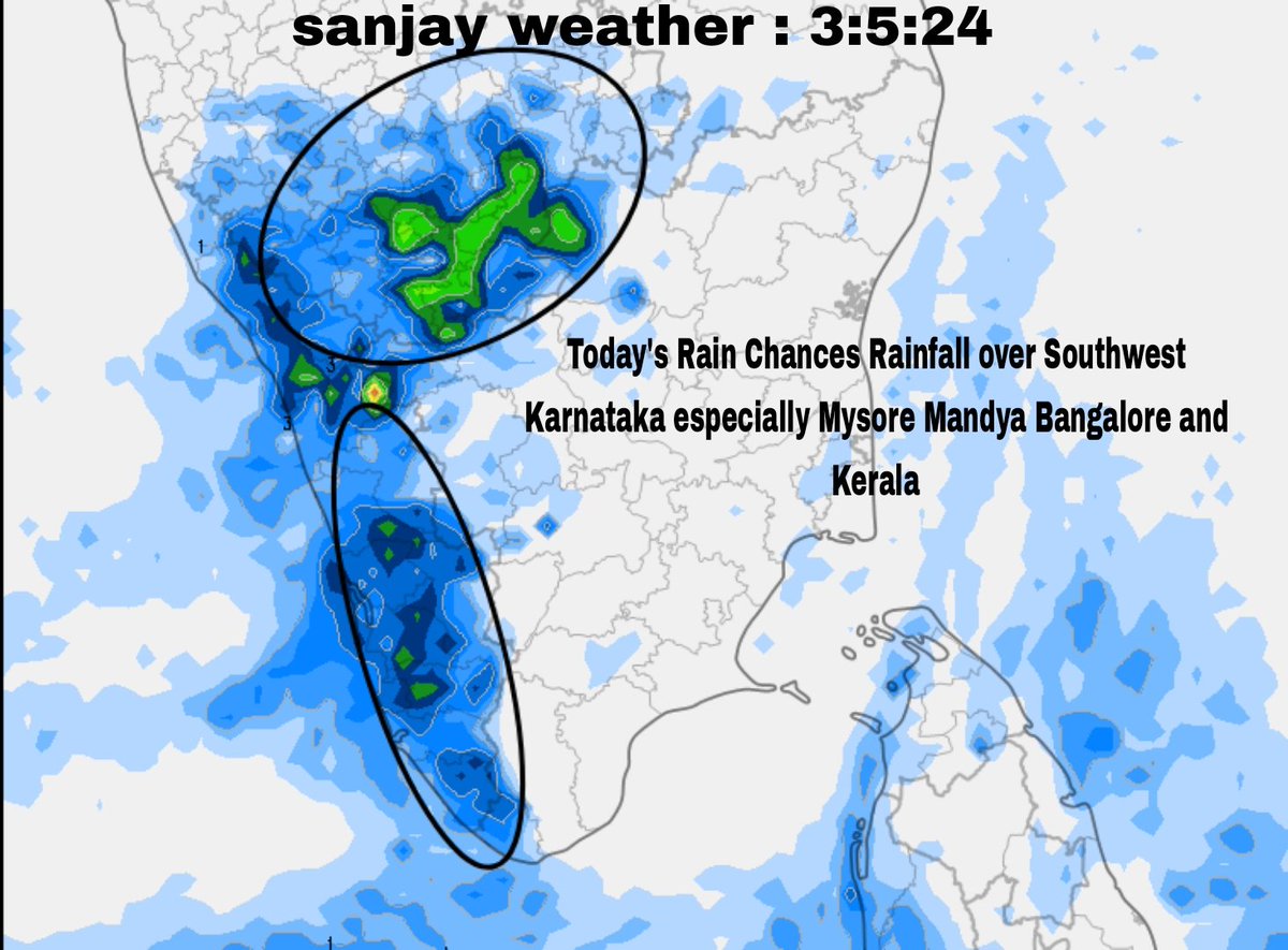 Today #Mysuru_Day 🌨️🌨️
Chances of rain will increase today in the parts of #SouthIndia, especially #Karnataka, #Mysuru , #Mandya, #Bengaluru and #Kerala
Wind convergence will be very favorable over Southwest  this evening, Dry weather is prevailing in most parts of #TamilNadu ,