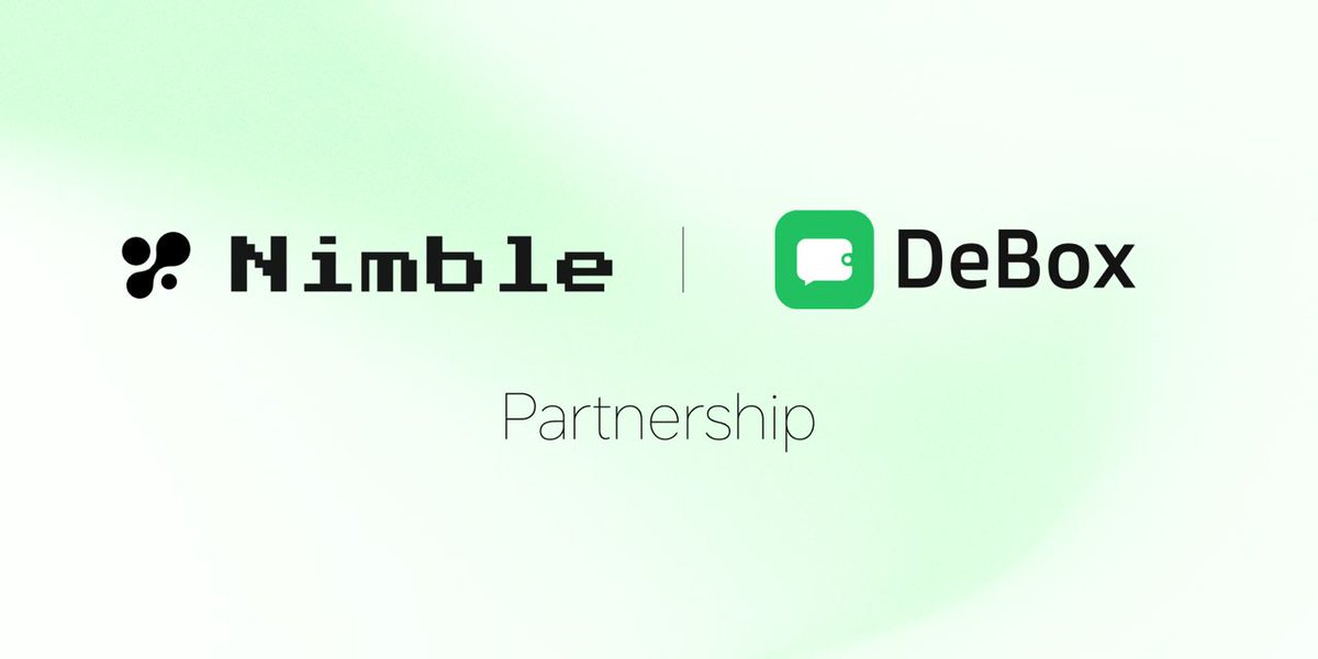 😍May is shaping up great!📈 📢We're thrilled to announce a new partnership with @DeBox_Social 🚀 👉 Points: Follow @DeBox_Social and @Nimble_Network to earn points: app.galxe.com/quest/BaJLS2ba… 🔥#DeBox is the all in one Web3.0 social platform providing decentralized social