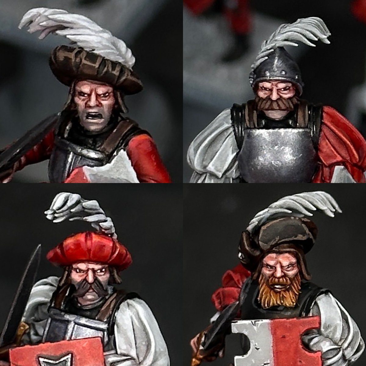 Faces of the Empire! Got some flesh work done on Swordsmen tonight. Printed on @3dUniformation GKtwo. Painted with @thearmypainter Warpaints Fanatic Line. #GKtwo #Uniformation3D #3dprinted #resin #warhammertheoldworld #oldworld #WHFB #empireofman #warpaintsfanatic