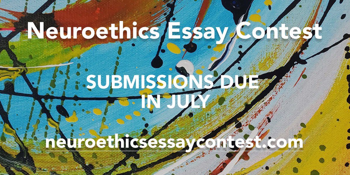 📣 #Neuroethics Essay Contest is now open for submissions! Students/trainees can submit an essay on a neuroethical topic for the chance to win a cash prize — with top honors and publishing opportunities available from @neuroethicsinfo. Learn more: neuroethicsessaycontest.com