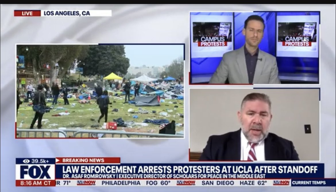 ASMEA Executive Dir @ARomirowsky talks to @JoshBreslowTV about the campus disruptions happening now: youtube.com/watch?v=IldSky…