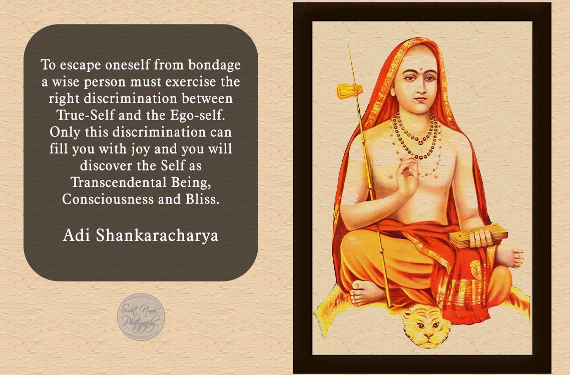 To escape oneself from bondage a wise person must exercise the right discrimination between True-Self and the Ego-self. Only this discrimination can fill you with joy and you will discover the Self as Transcendental Being, Consciousness and Bliss.

#AdiShankaracharya #AdiShankara