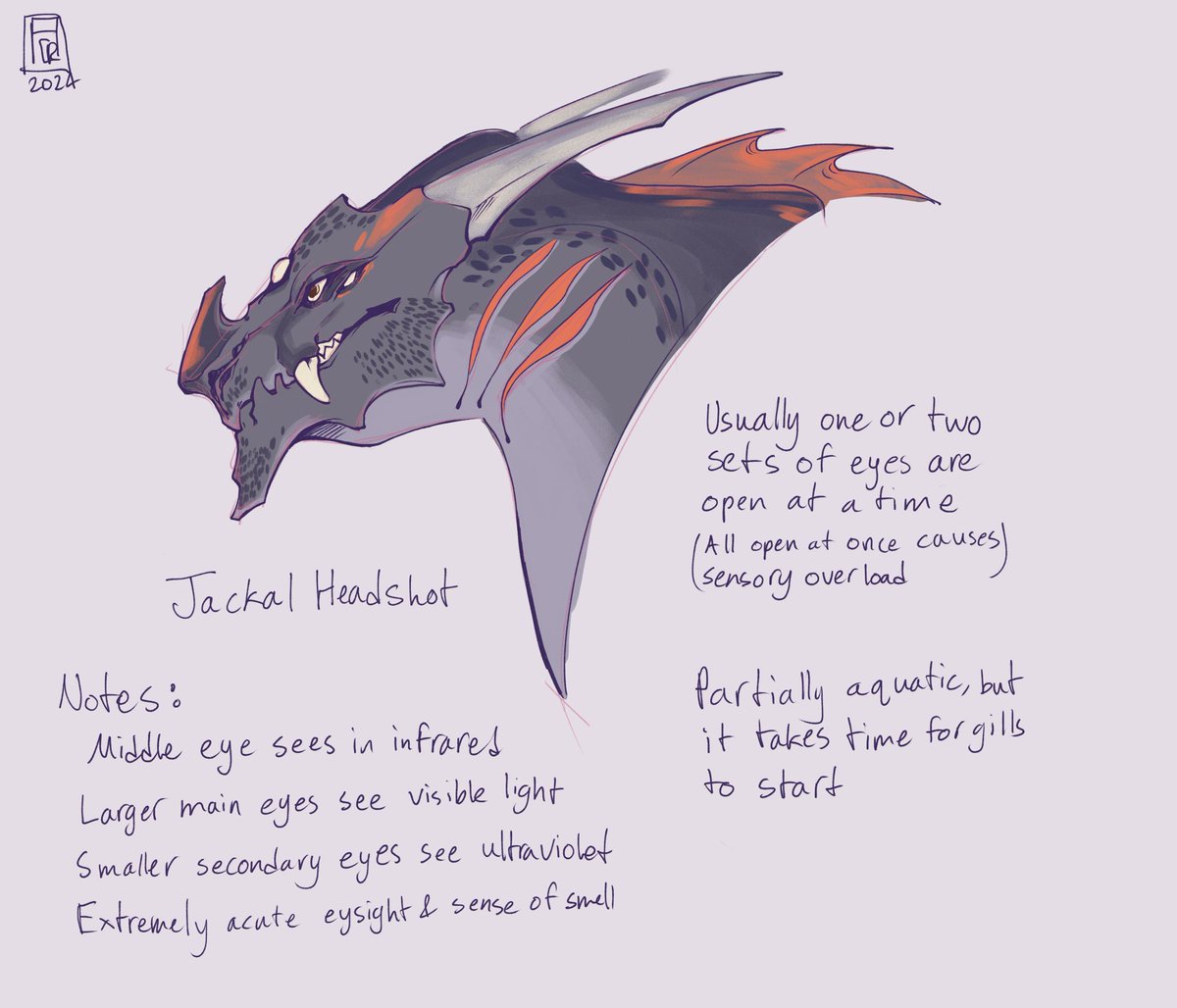 Another dragon (kinda xd)

This time is jackal 

(because he's partially aquatic, his flight wings never fully formed nor fully separated from his arms, they act like flippers and separate at the elbow)

#wer6community #R6Community #R6S