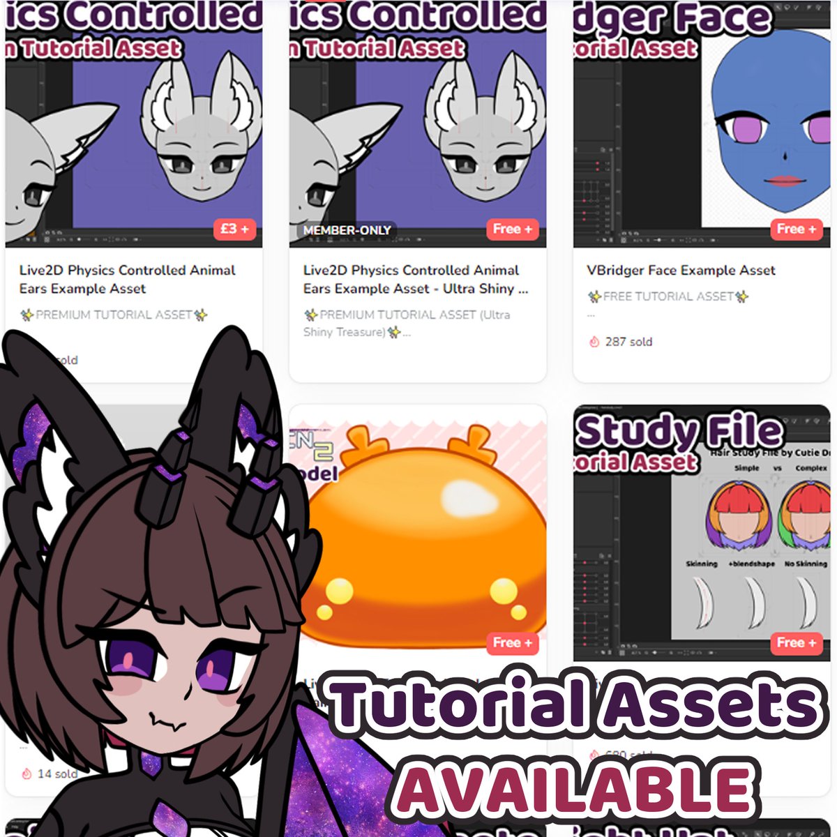 CutieDragon7's tweet image. A reminder I have a bunch of Live2D Tutorial assets up on my Ko-fi!
And most of them are completely FREE! 💜
#Live2D #live2dtutorial #VTuberAssets
⬇️Link Below!⬇️