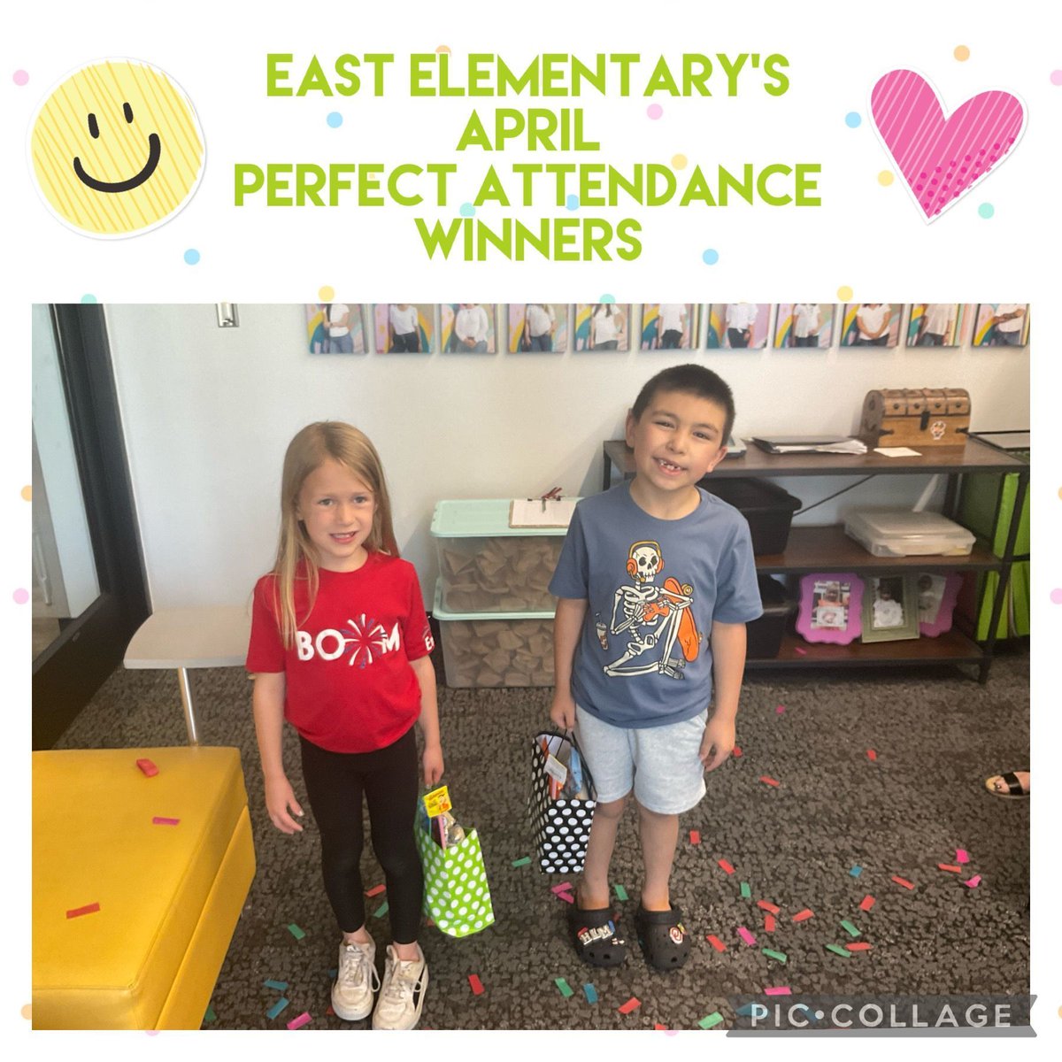 Congratulations to Hendrix Moreno and Emmeline McClendon for winning the Perfect Attendance Award for the month of April! Keep up the great work! 🌟 #WeAreLCP #LCPFamily #BetterTogether