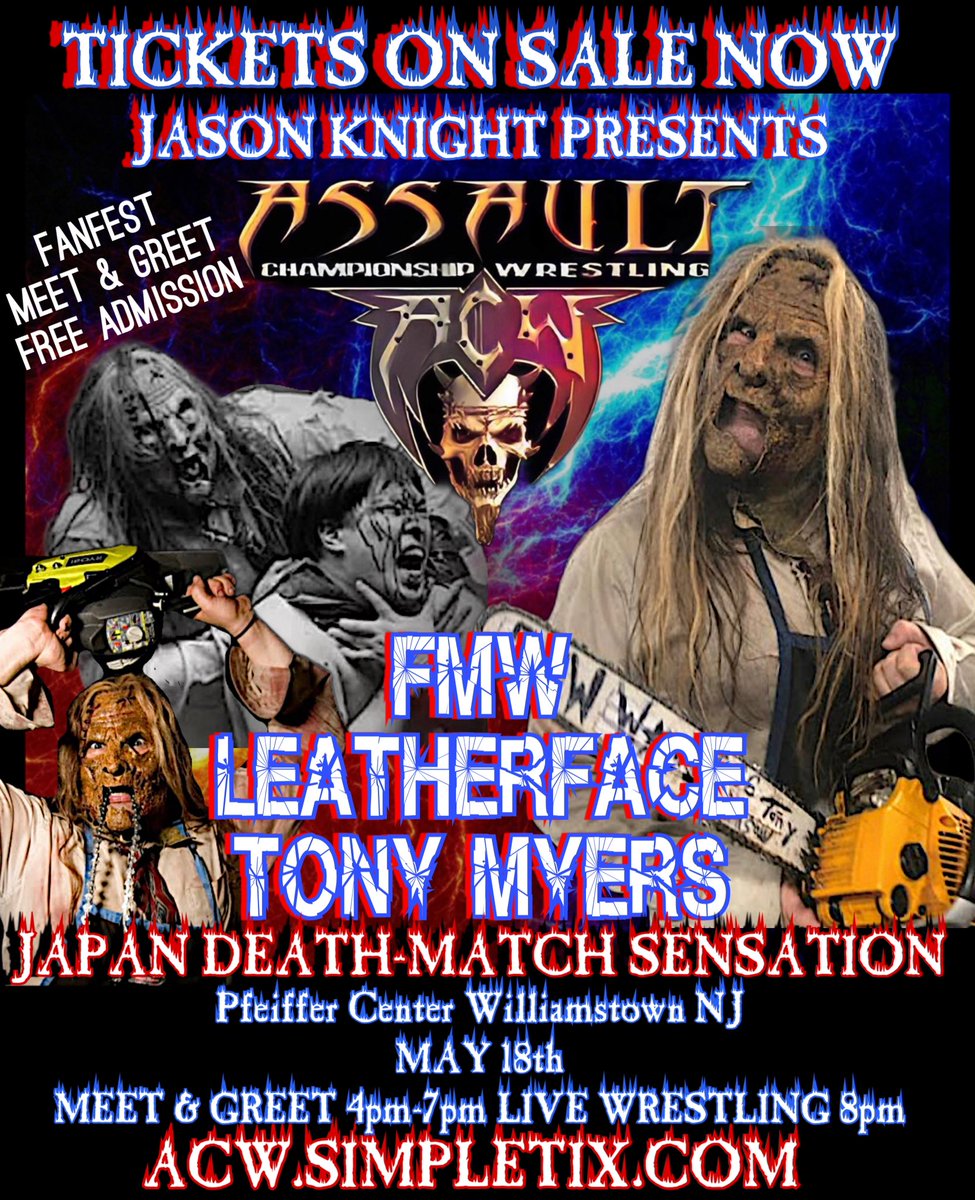 FREE ADMISSION TO ASSAULT CHAMPIONSHIPS FANFEST MAY 18th IN WILLIAMSTOWN NJ Meet some of your favorite wrestlers. Shop Vendors. Jason Knight has opened FANFEST with free admission to the public from 4-7pm prior to the EQUINOX XXVI Show at 8pm Visit ACW.SIMPLETIX.COM to get