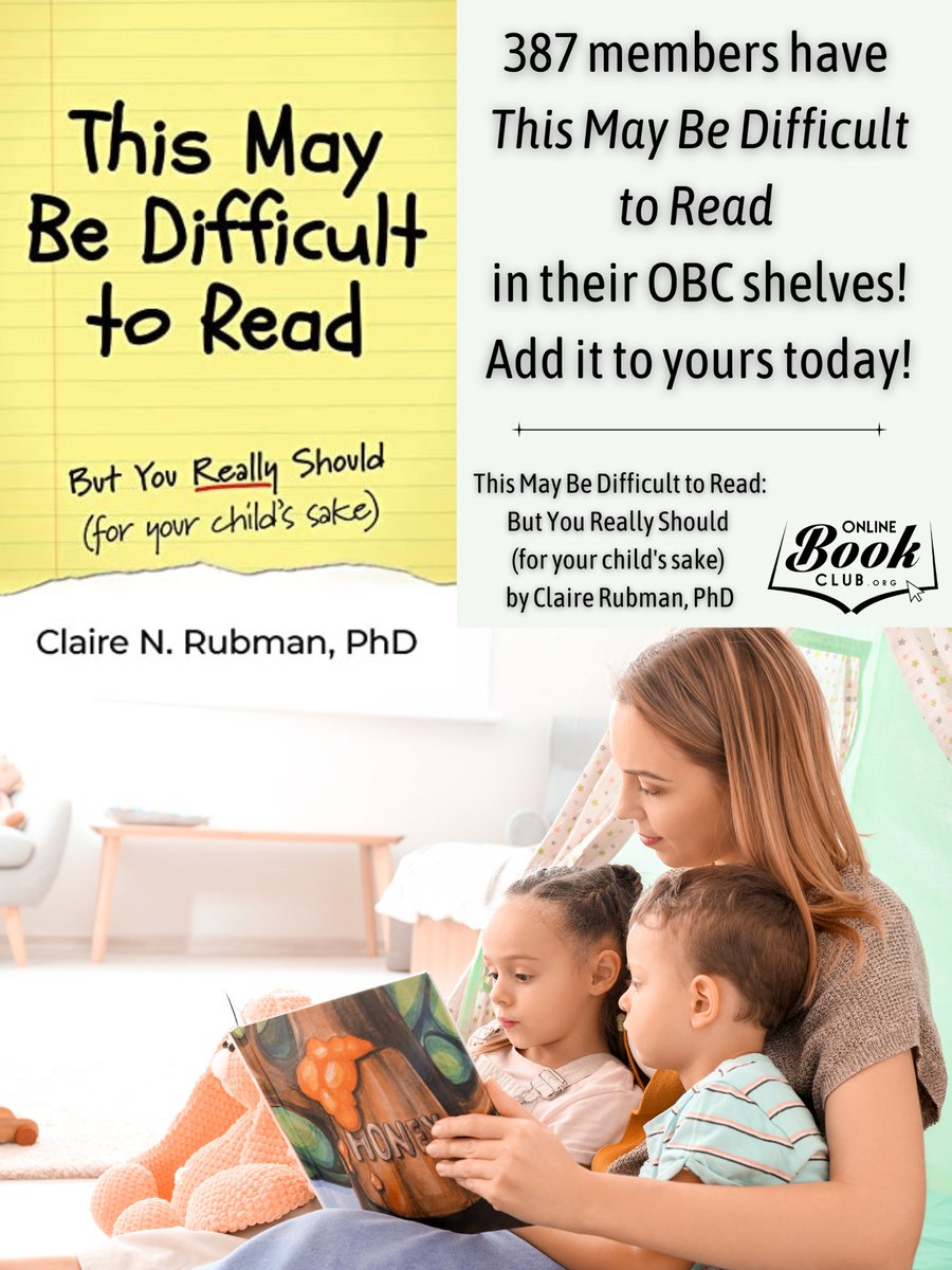 This May Be Difficult to Read by Claire Rubman, PhD Follow the author: @RubmanClaire 40+ 5 out of 5 star ratings & reviews on OBC! 📚 Read more about the experience on: forums.onlinebookclub.org/shelves/book.p… #OnlineBookClub #SelfHelp #Psychology #BookClub #BookReviews #SelfPublished