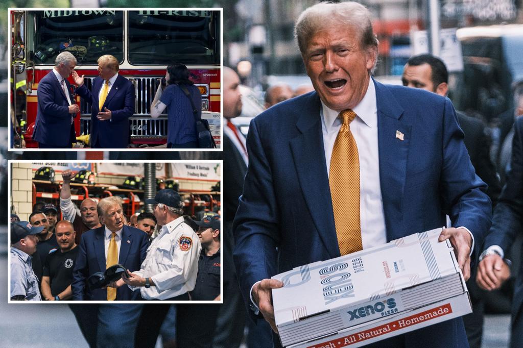 Trump, bearing pizzas, met with cheers at Manhattan FDNY firehouse trib.al/WEnx7Yb