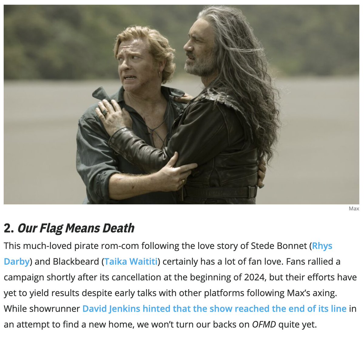'...we won’t turn our backs on #OFMD quite yet.'

@TVInsider ranked the likelihood that several recently cancelled shows might be saved and #OurFlagMeansDeath came in at #2. We like the way you think @meag_darwish!

Check out the full list here: tvinsider.com/gallery/will-b…