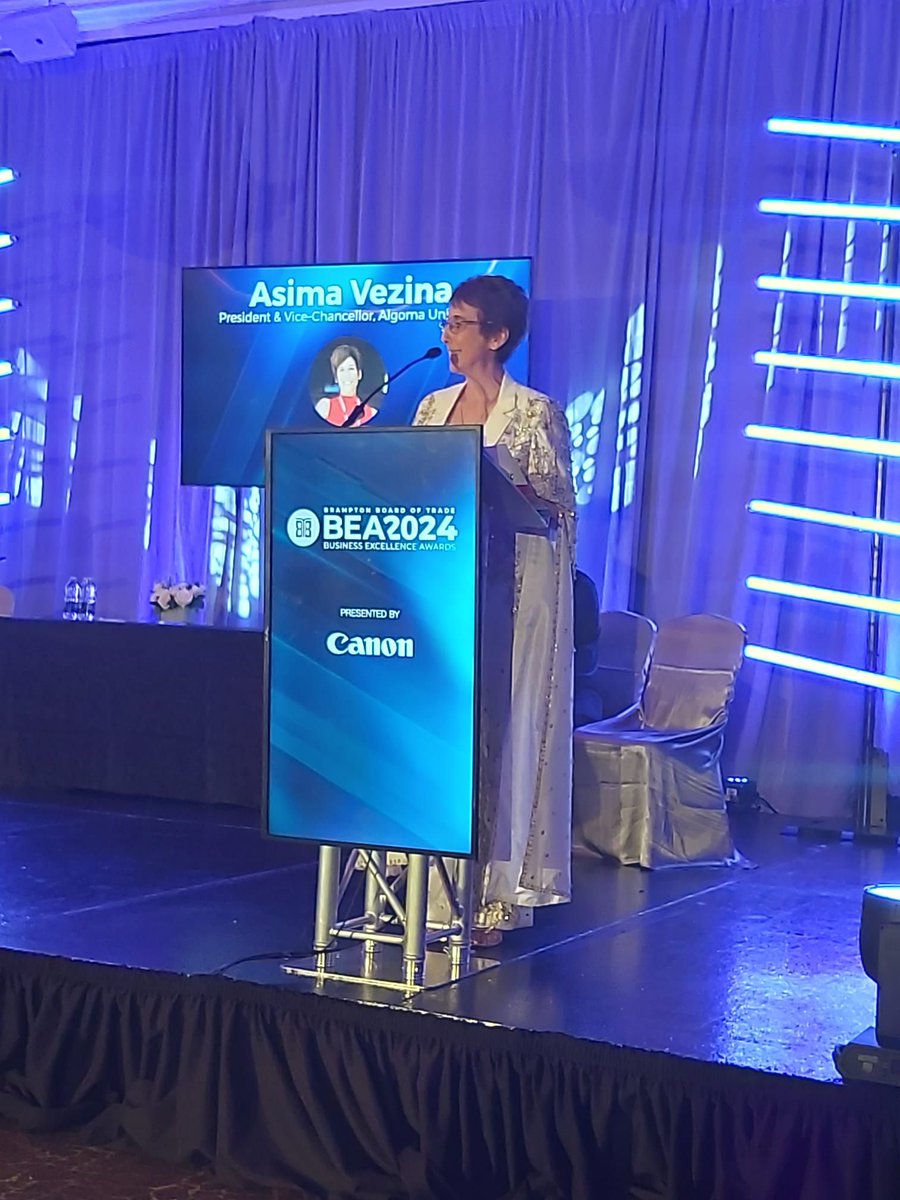 The main event of the night was awarding Dr. Asima Vezina the 2024 Business Person of the Year award for her unwavering dedication to the people, families, business community and students within the City of Brampton. #BPoY2024 @AlgomaU #BEA2024