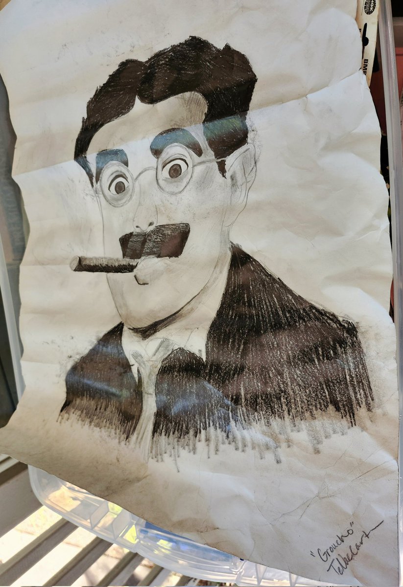 My wife and I are moving first time in 20 years. We are going to Asheboro where I am now Pastor sawyersville wesleyan. Ran across this piece of art from my daughter #TeNae from 16 years ago. She has always been very talented. #SEEKISM #Groucho