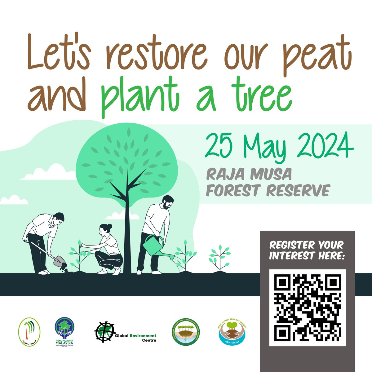 In conjunction with the International Day of Biological Diversity, let's be part of the plan to enrich the Raja Musa Forest Reserve in Bestari Jaya, Selangor. 📅 25th May 2024 (Sat) 🕘 8:45 am onwards (half-day event) Register now: bit.ly/317cD1A or scan the QR code.