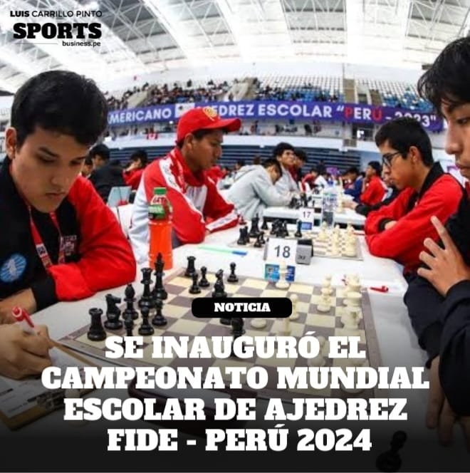♟️🇵🇪Con la participación de más de 1200 niños y adolescentes de 7 a 15 años, se dio inicio al Campeonato Mundial Escolar de Ajedrez FIDE Perú 2024, en una ceremonia inaugural que contó con la presencia de destacadas figuras del ámbito educativo y deportivo. El evento, que tuvo…