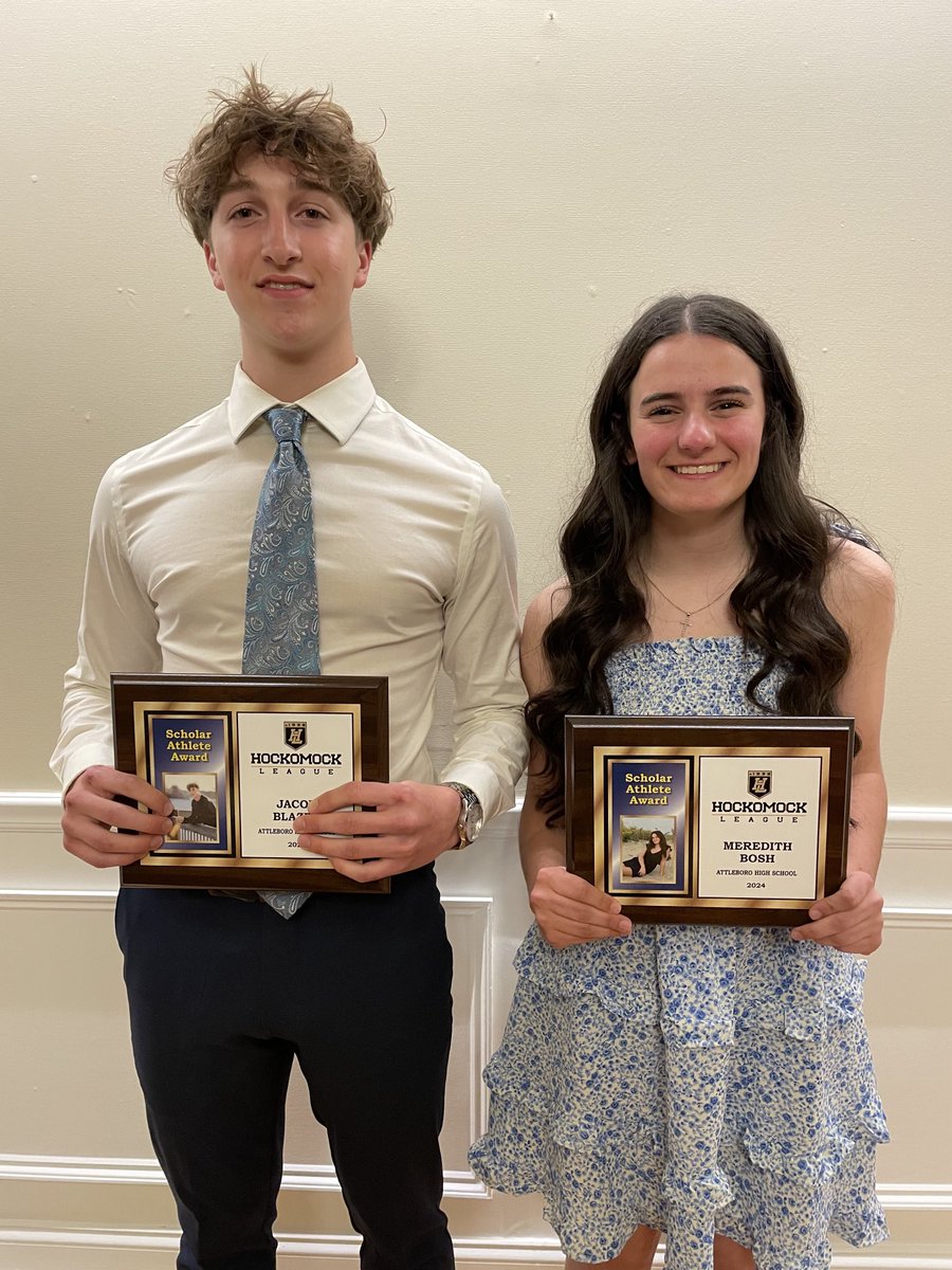 AboroAthletics's tweet photo. Congratulations to all Hockomock League Scholar Athletes! Representing AHS Seniors: Meredith Bosh and Jacob Blazek ⁦@AHS_Bluepride⁩ ⁦@VarsityBooster⁩ ⁦@HockomockSports⁩ ⁦@VarsityBooster⁩ https://t.co/N0vXYivmEf