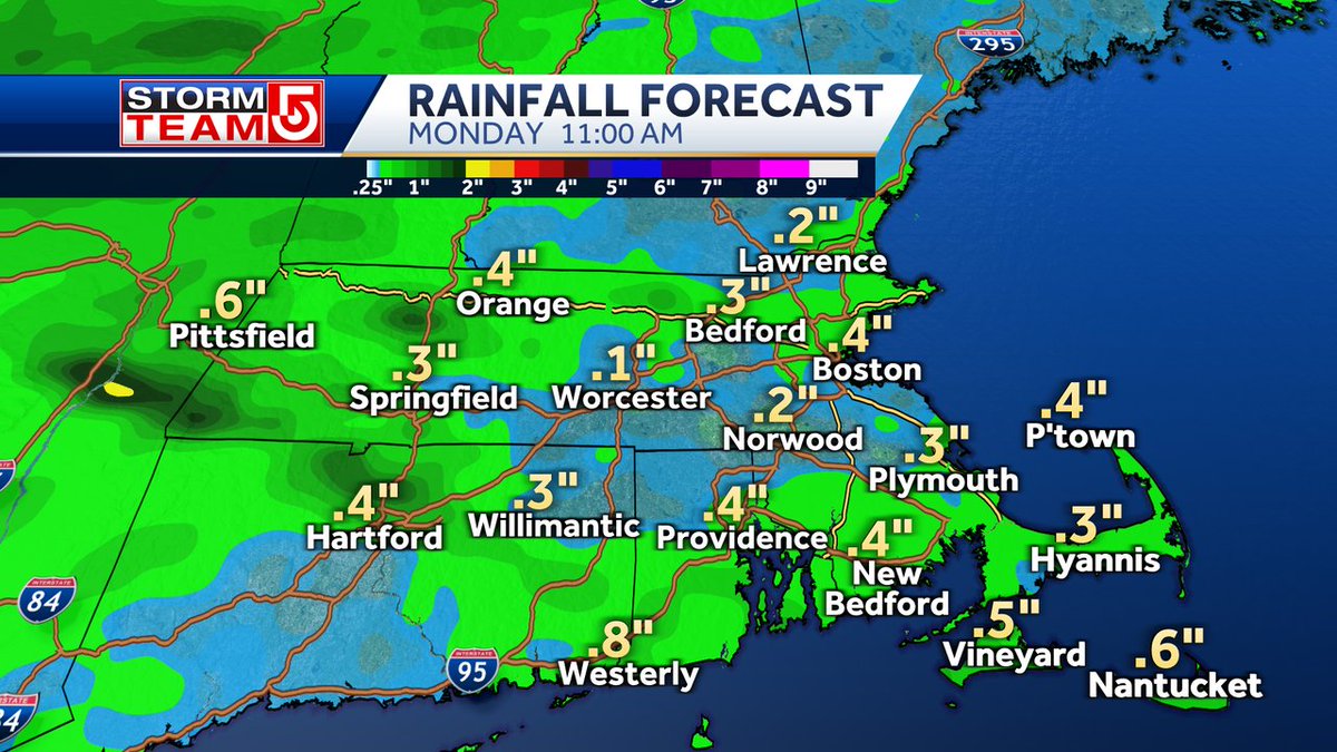 Here's how much rain to expect Sunday night into Monday morning. Not a big rainmaker but enough to impact outdoor events.