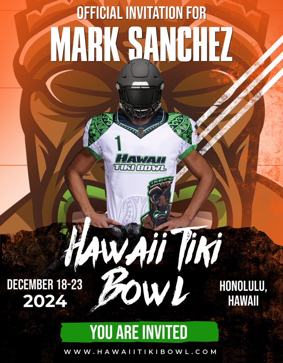 Very thankful to have received an invite to the @HawaiiTikiBowl‼️‼️@Coach_JA_Mac @CoachG__Rod @mac_knights