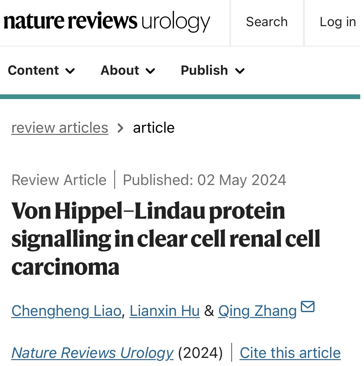 🧬🧬🧬A must-read comprehensive review on the role of VHL protein signaling in patients with clear cell renal cell carcinoma📖⬇️⬇️⬇️ doi.org/10.1038/s41585… @OncoAlert @NatureMedicine @Nature @ChenghengLiao