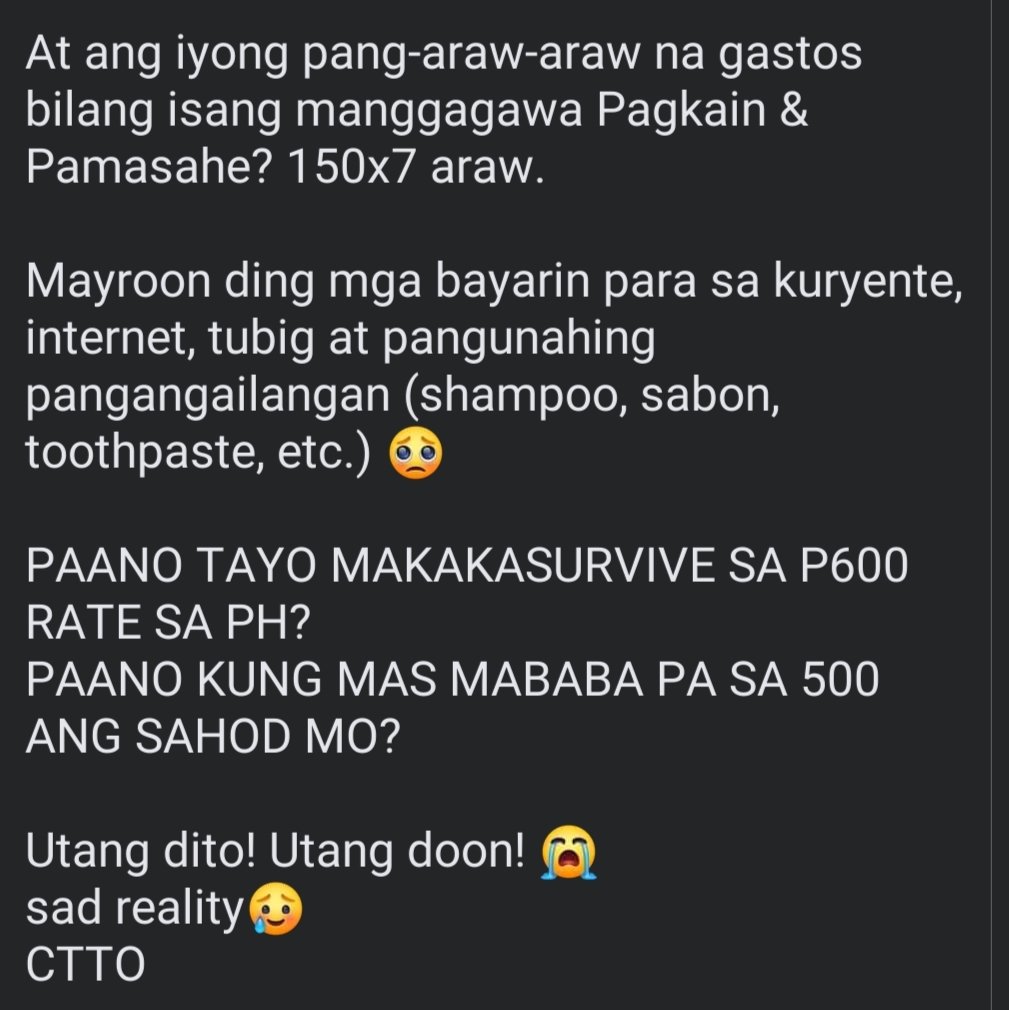 The Reality of Life in PH( poor can relate to this) I saw this post went viral on FB, his/her thought reflects on anyone( except, not Pobre). I can relate to it too( as I've experienced this) The lesson here is...If you don't strive hard. Life is miserable, & too expensive rn.