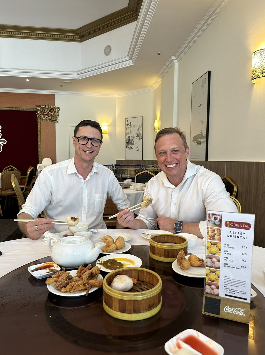 Yum cha at Aspley Oriental after doorknocking. Great food and even better service!