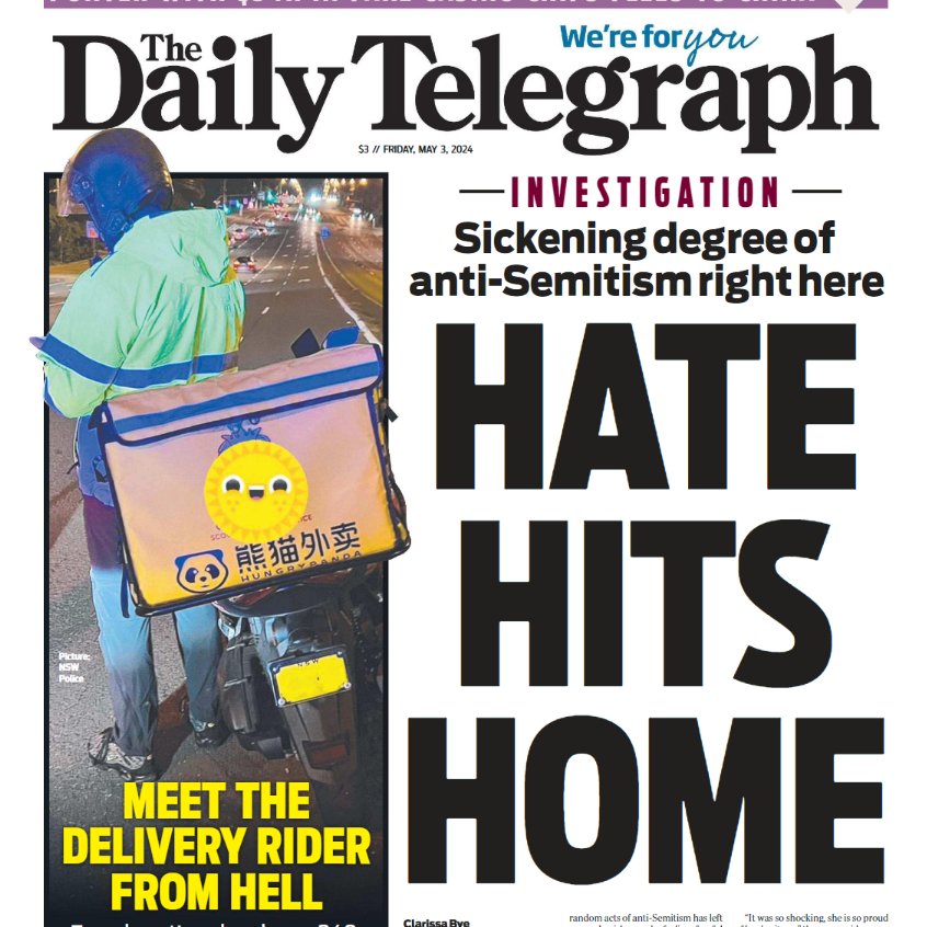 Powerful front page AJA CEO Robert Gregory is quoted in this powerful front cover story by Clarissa Bye at the Daily Telegraph. Robert said, 'Antisemitism has surged across Australian society. If I had to give one reason as to why this has happened, it would be weak leadership.…