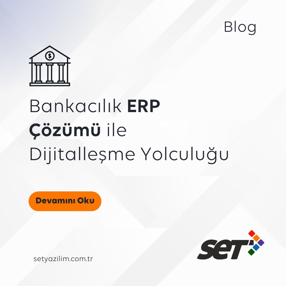 🏦 Bankacılıkta Dijital Dönüşüm

Set Yazılım'ın bankacılık ERP çözümü, bankaların operasyonel verimliliğini artırmak, süreç yönetimini kolaylaştırmak ve güvenlik standartlarını sağlamak için tasarlanmıştır. 

setyazilim.com.tr/blog/set-yazil…

 #SetYazılım