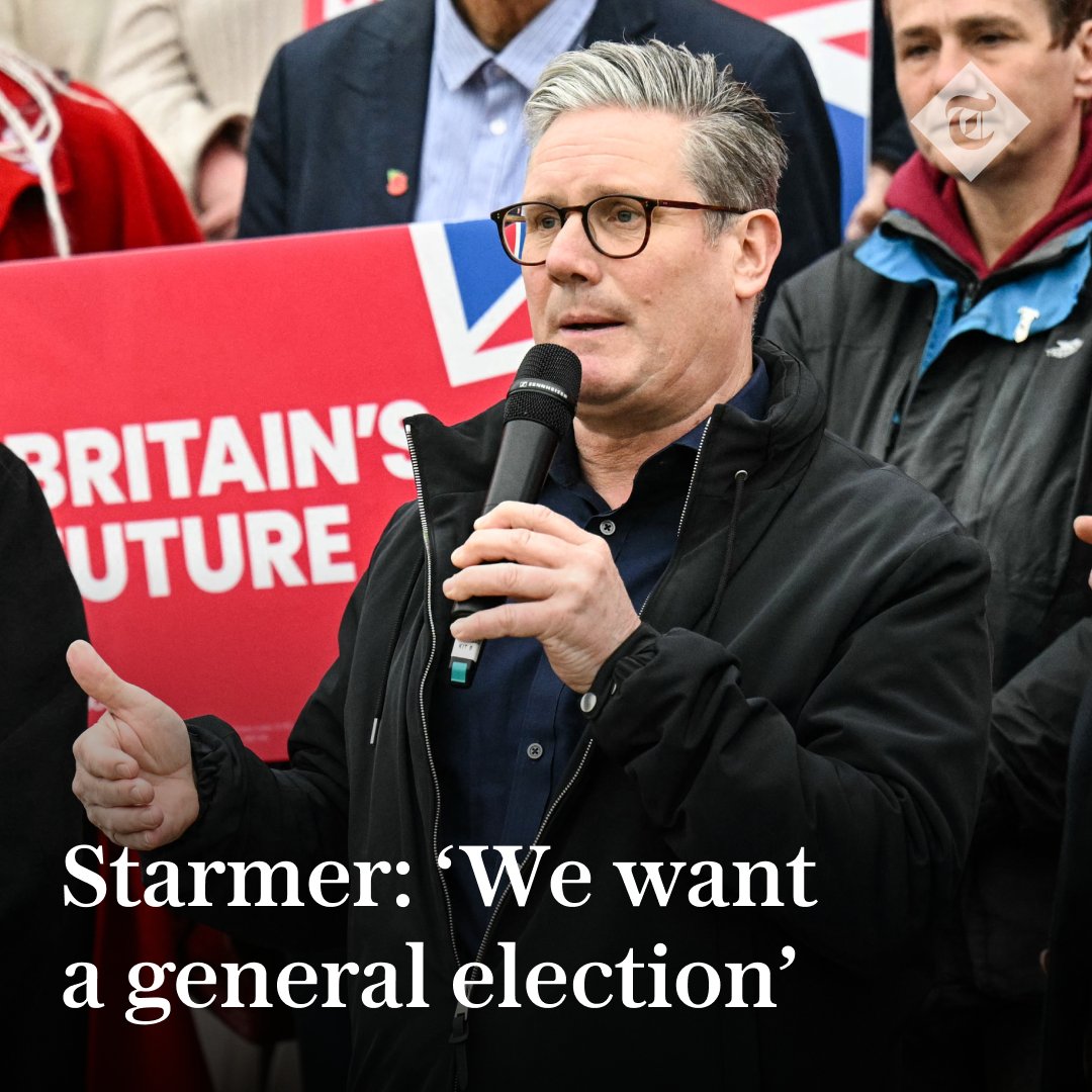🔴 Sir Keir Starmer repeated his demand for Rishi Sunak to call a general election He said: “We want a general election, we want to win that general election, we want to take our country forward” Follow the latest below 👇 telegraph.co.uk/politics/2024/…