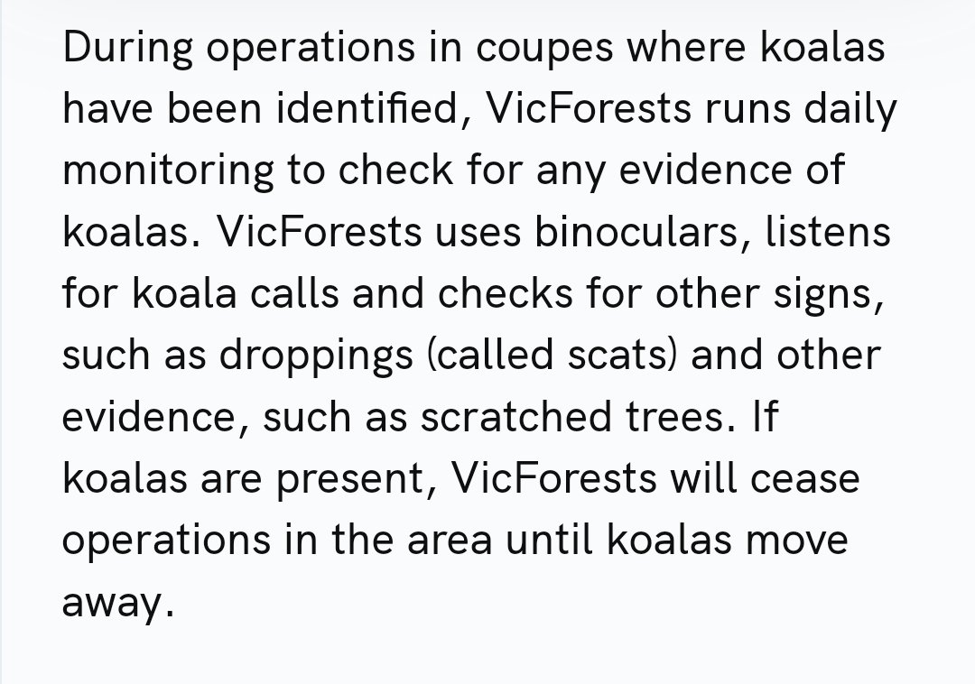 Brings back memories of how VicForests did 'daily monitoring' for evidence of koalas. (Absolutely no one believes they did).