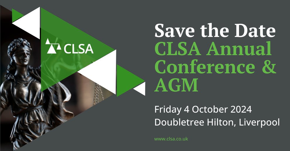 SAVE THE DATE: Our Annual Conference will take place on Friday 4 October 2024 at the Doubletree Hilton in Liverpool.

Please mark your diary now – ticket bookings will be live very soon!
lnkd.in/gc2SKx-F

#AnnualConference #CriminalLawyers #CriminalSolicitors #Liverpool