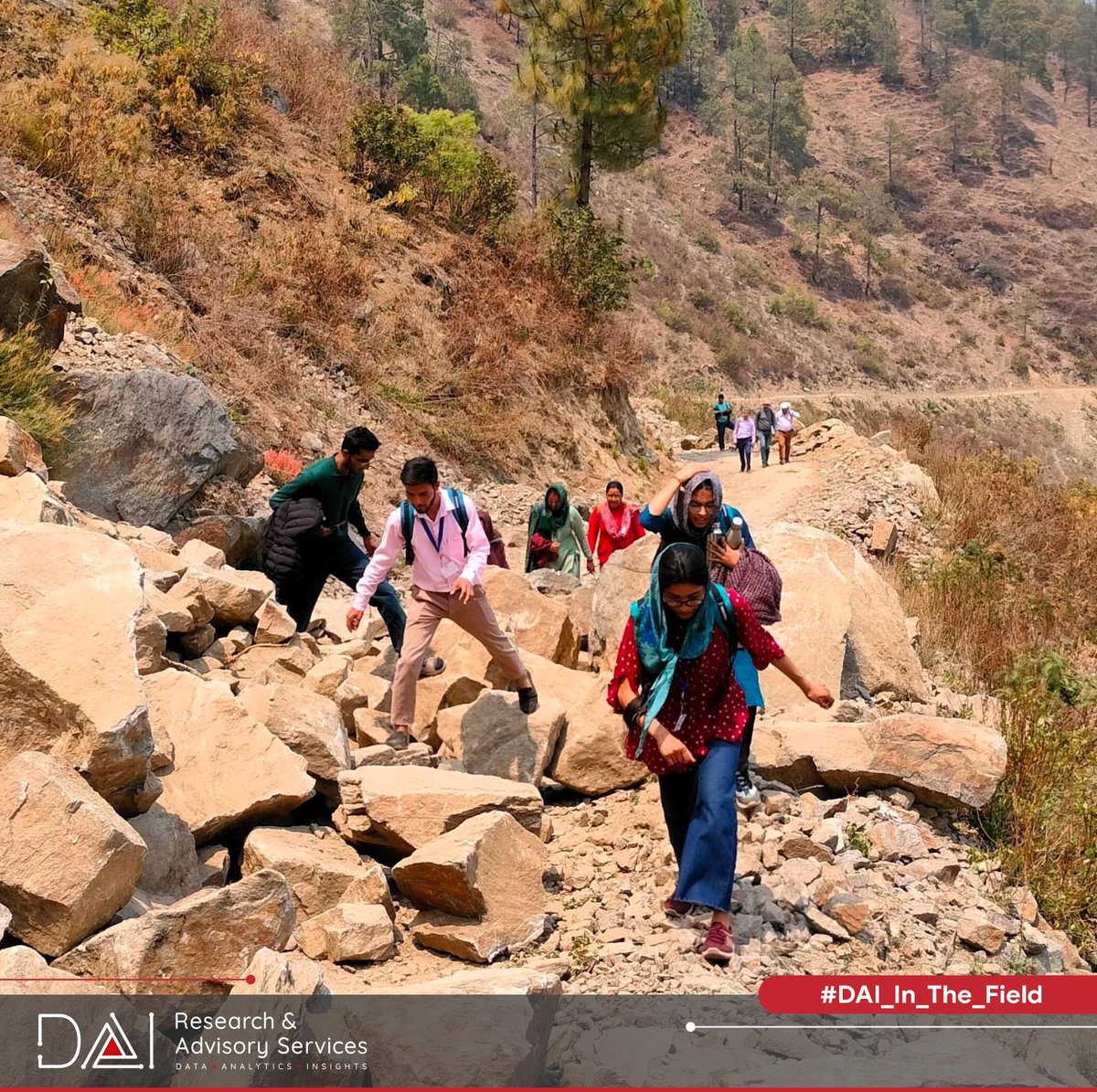 🌄 #DAI_In_The_Field

Team DAI #Surveyors, finding paths taken by locals everyday. They remain our primary motivators and inspiration, showing us that obstacles in the way of #SocialImpact, can be cleared even if some are more arduous than others.

#DataAnalytics #Uttarakhand
