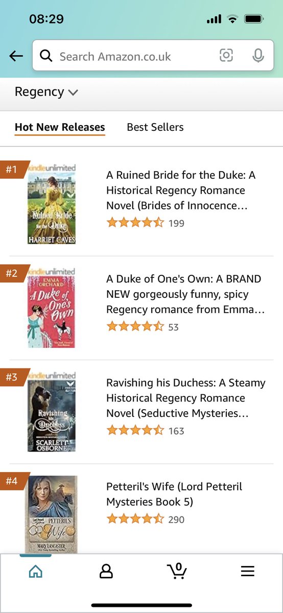 Amazon chart rankings are moving again (they’ve been frozen for days) and A Duke of One’s Own is #2 in Hot New Regency Releases! ☺️📚🤩
#RegencyRomance #romancebooks #amwritingromance #NewReleases