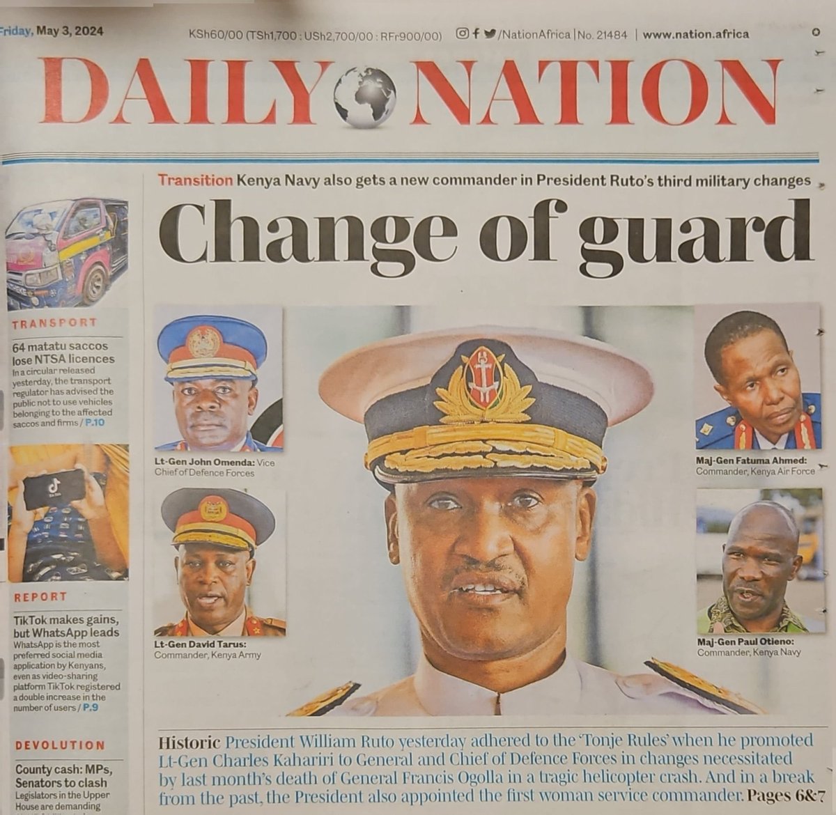 I give President @WilliamsRuto 100% on these appointments. They exemplify equity and show the FACE of KENYA. The so-called Tonje Rules didn’t stop Moi, Kibaki and Uhuru Kenyatta from perpetuating tribalism in military promotions and appointments.