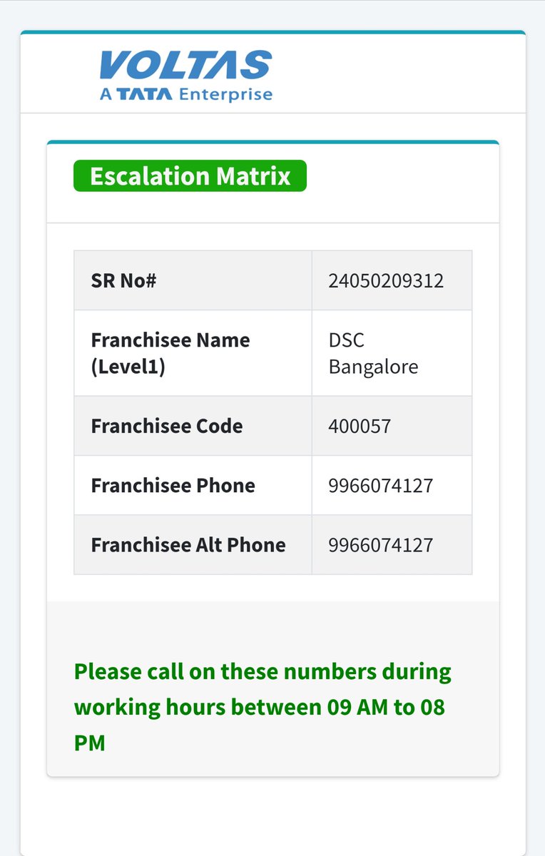 KrishnaTejaJ's tweet photo. @myvoltas @myvoltas,AC has been bought&amp; installed on the exact same number. Funnily the Req# 24041711227 raised on 17/04/24 got auto closed on 27th with no rectification. 2nd request raised on 29th also had same fate on 1st May. Now 3rd req (attached screenshot) not responding #pathetic https://t.co/qXZRAuhCqf