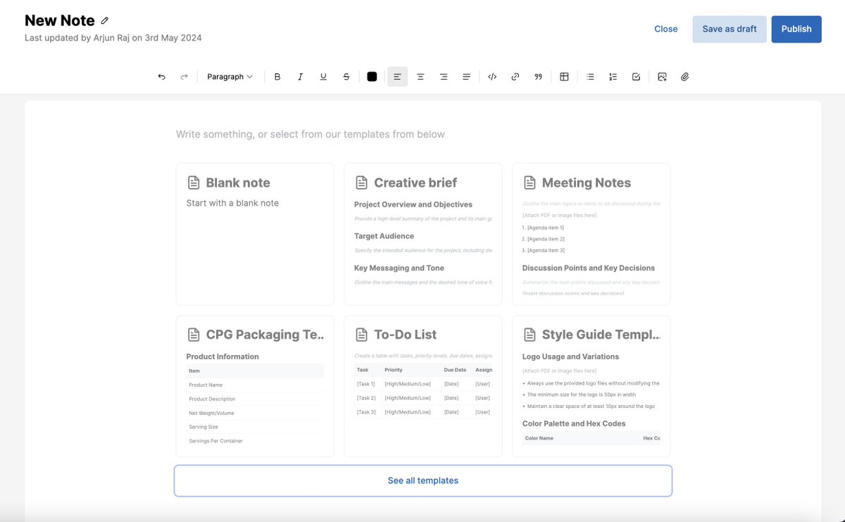 raj_arjoon's tweet image. Have you tried #SmartNotes on @govisually.
Built with @tiptap_editor, @shadcn and @nextjs 14
Also, check out our cool starter templates.