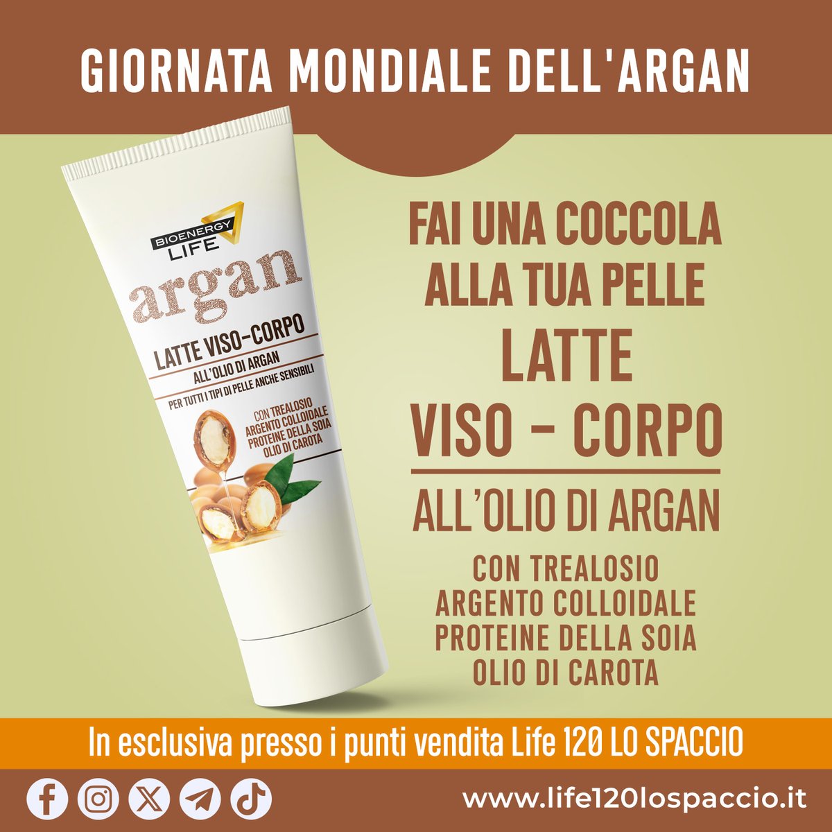 #GiornataMondialeDellArgan🌟C'è qualcosa di magico nell'#OlioDiArgan, non credi?
💛Carico di #vitamine e #antiossidanti, è proprio quello di cui la tua #pelle ha bisogno
#Argan #NaturalBeauty #SkincareRoutine #LoveYourSkin #Life120 #Life120LoSpaccio #AdrianoPanzironi #Benessere