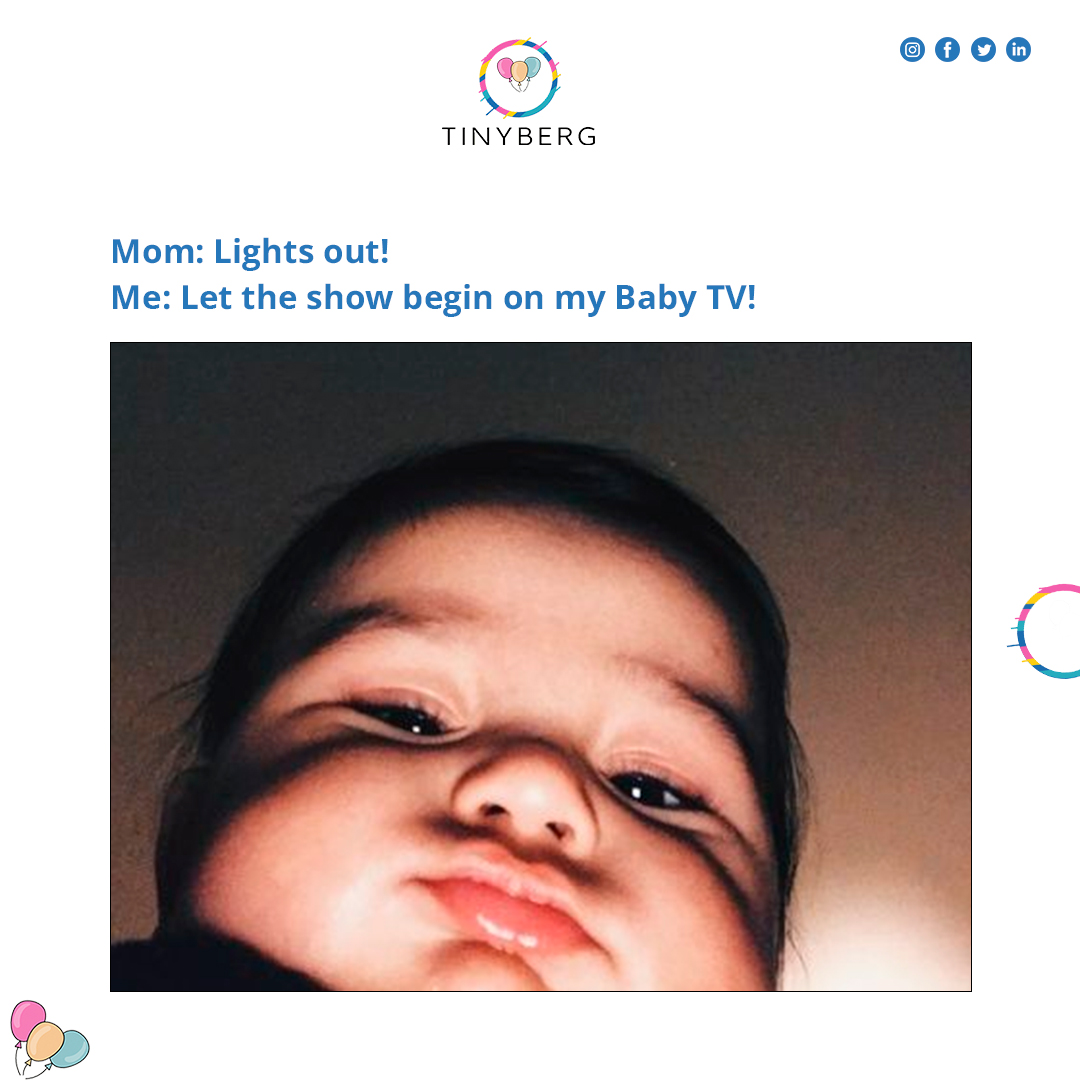 When mom thinks she's won the bedtime battle, but Baby TV has other plans with me!

#takeastroll #TinyBergBabies #BabyMustHaves #OnlineNow #babystore #babyproducts #babyessentials #babygear