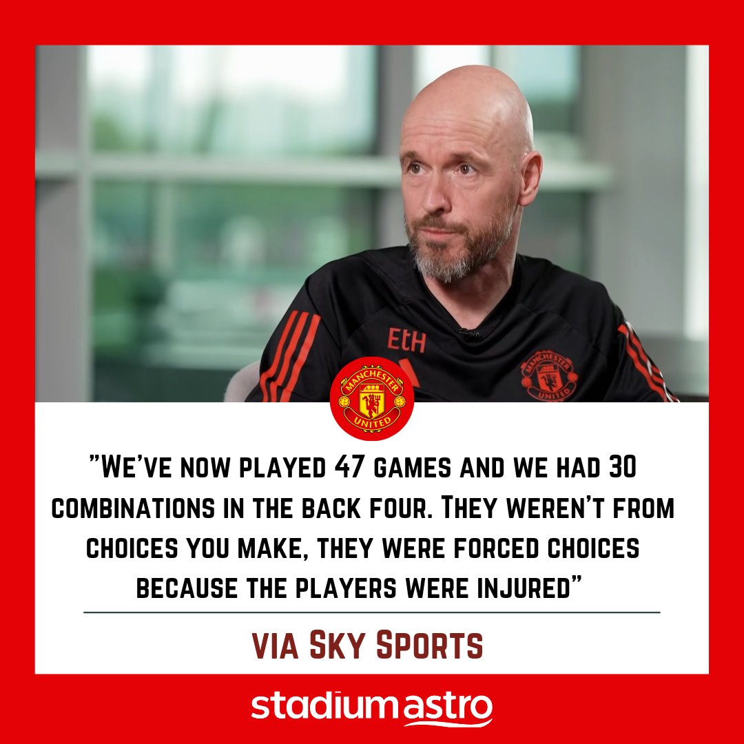 Erik ten Hag on being questioned about the recurring injuries at centre-back and left-back positions. #AstroEPL #manunited