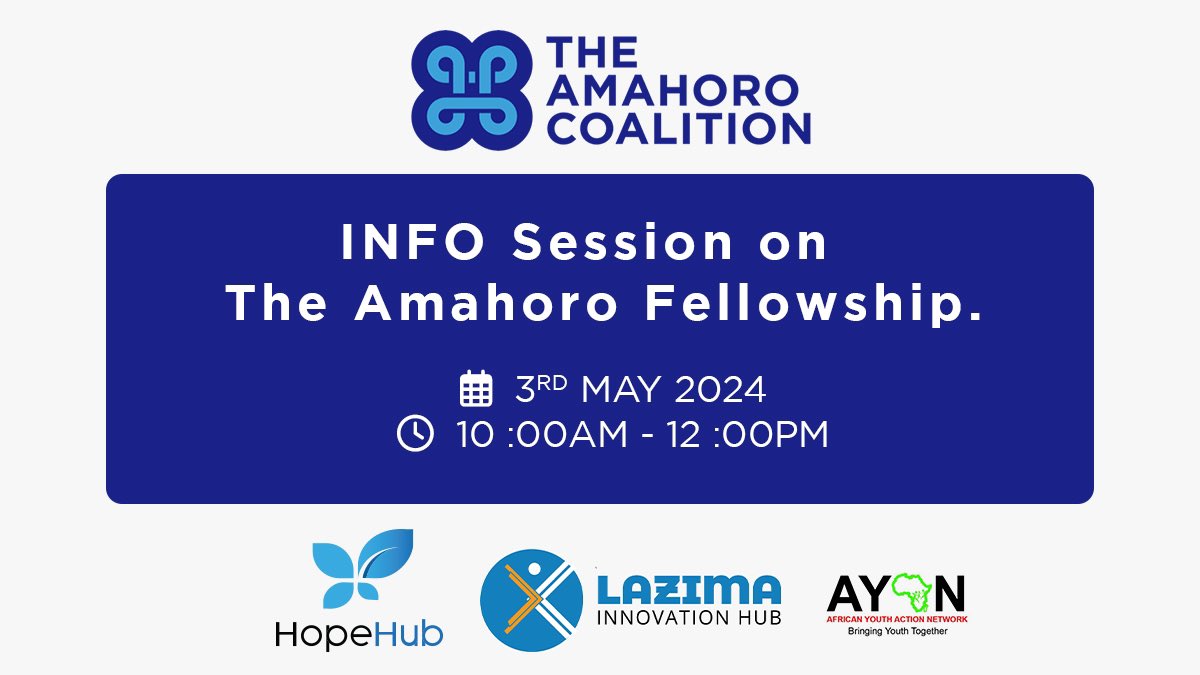 Curious about the Amahoro Fellowship? Join our info session to learn more about the program, benefits, and application process! #AmahoroFellowship #InfoSession