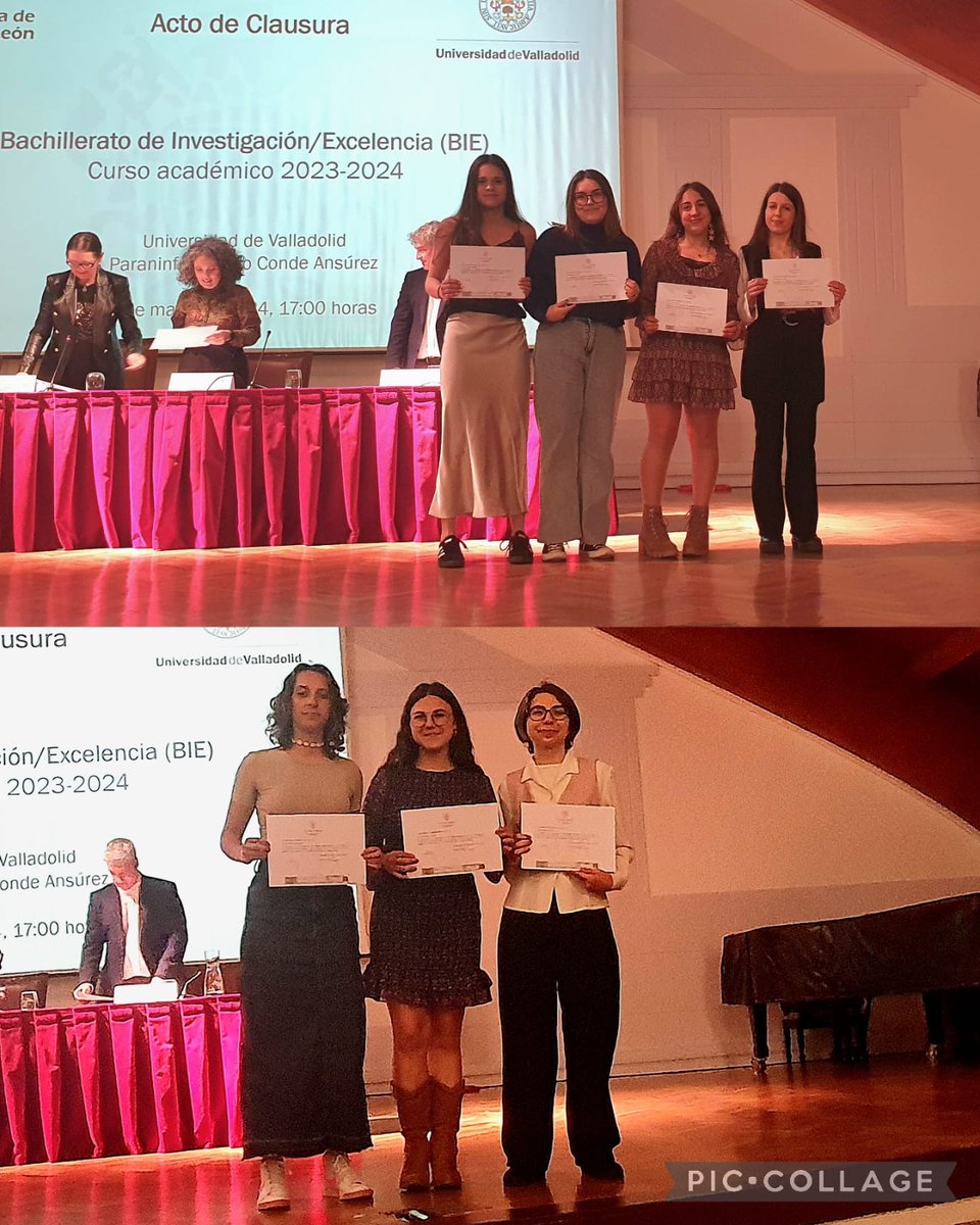 Nuestras alumnas de 2° BIE de CCSS y HH han acudido al acto de Graduación de todos los Bachilleratos de Investigación/ Excelencia organizado por la Universidad de Valladolid.