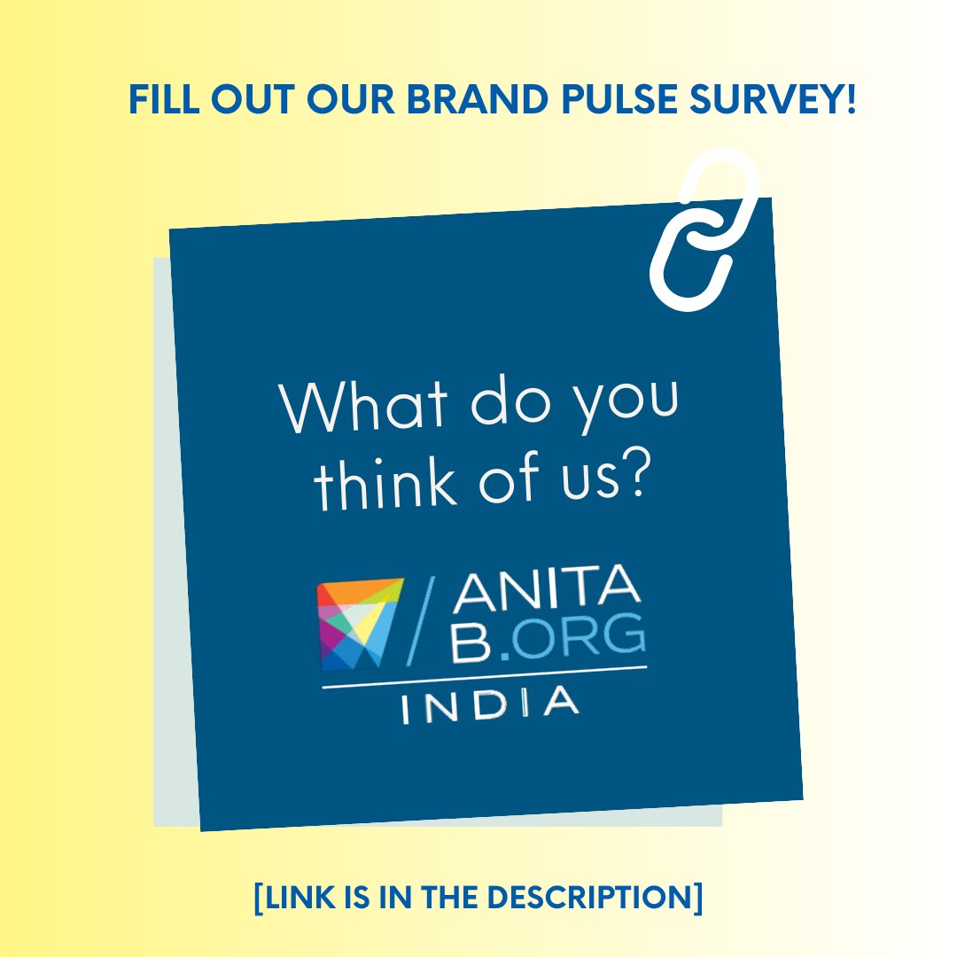 If you haven't told us already, your feedback matters and can help shape our efforts at AnitaB.org India to help serve you better! 💬 Take our 5-minute Brand Pulse Survey and tell us what you love (or don't) about us: Click Away: bit.ly/3Qbgvcp