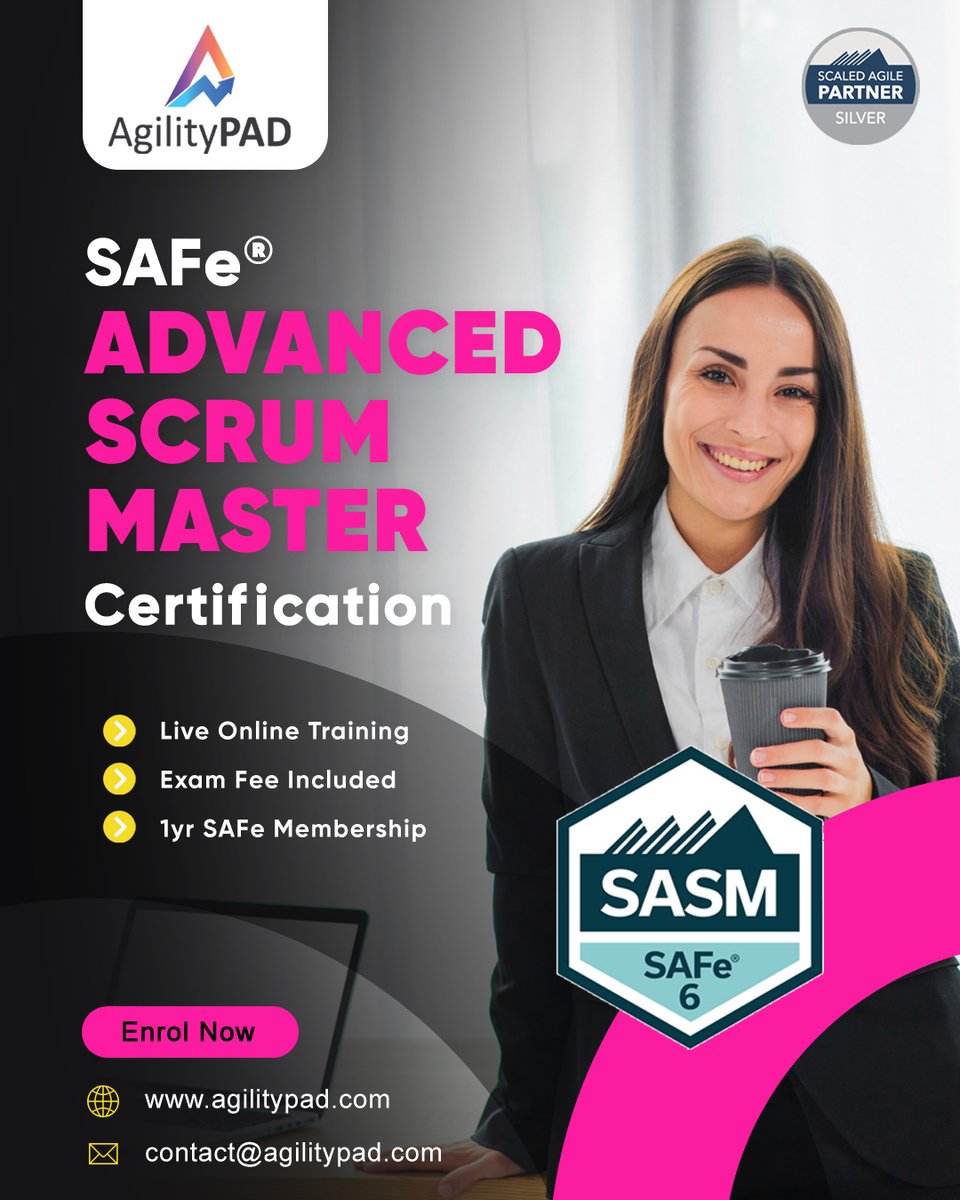 Become a Successful Agile Leader with SAFe® Advanced Scrum Master (SASM) Certification.🎓

agilitypad.com/safe-advanced-…

#scrum #scrummaster #agilitypad #agilemindset #agiletransformation #business #corporate #onlinetraining #scrumtraining #scrumstudy #advancescrum