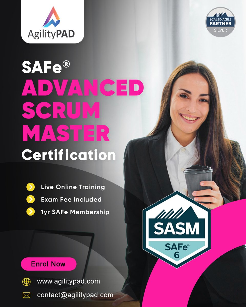 Become a Successful Agile Leader with SAFe® Advanced Scrum Master (SASM) Certification.🎓 agilitypad.com/safe-advanced-… #scrum #scrummaster #agilitypad #agilemindset #agiletransformation #business #corporate #onlinetraining #scrumtraining #scrumstudy #advancescrum