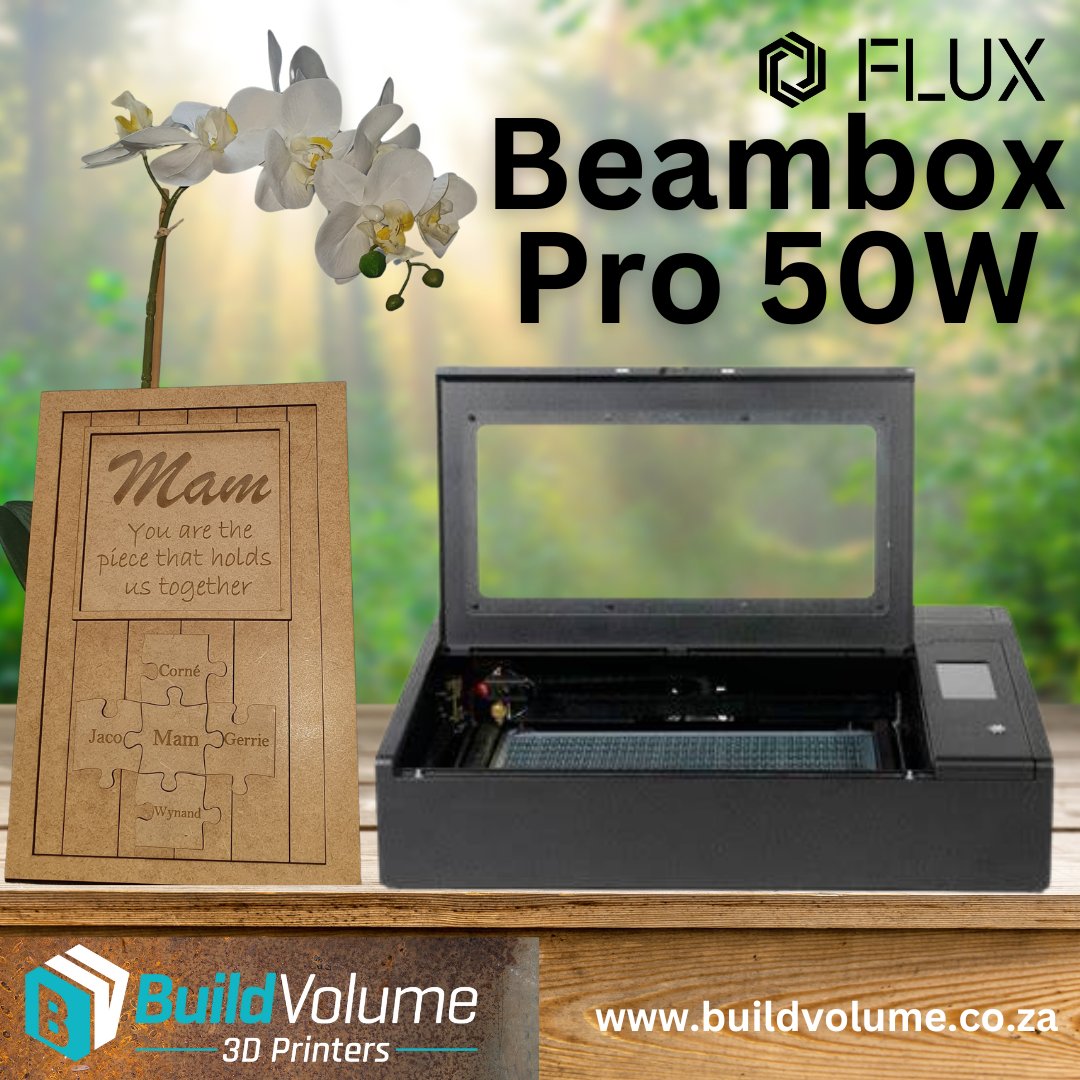 Mom's the craft queen? Level up her game with the Flux Beambox Pro engraver this #MothersDay!
Faster etching, side hustle starter - it's the gift of creativity!✨
buildvolume.co.za/flux-beambox 
#BuildVolume #FluxBeamboxPro #BossMomCrafts #EngravingMadeEasy